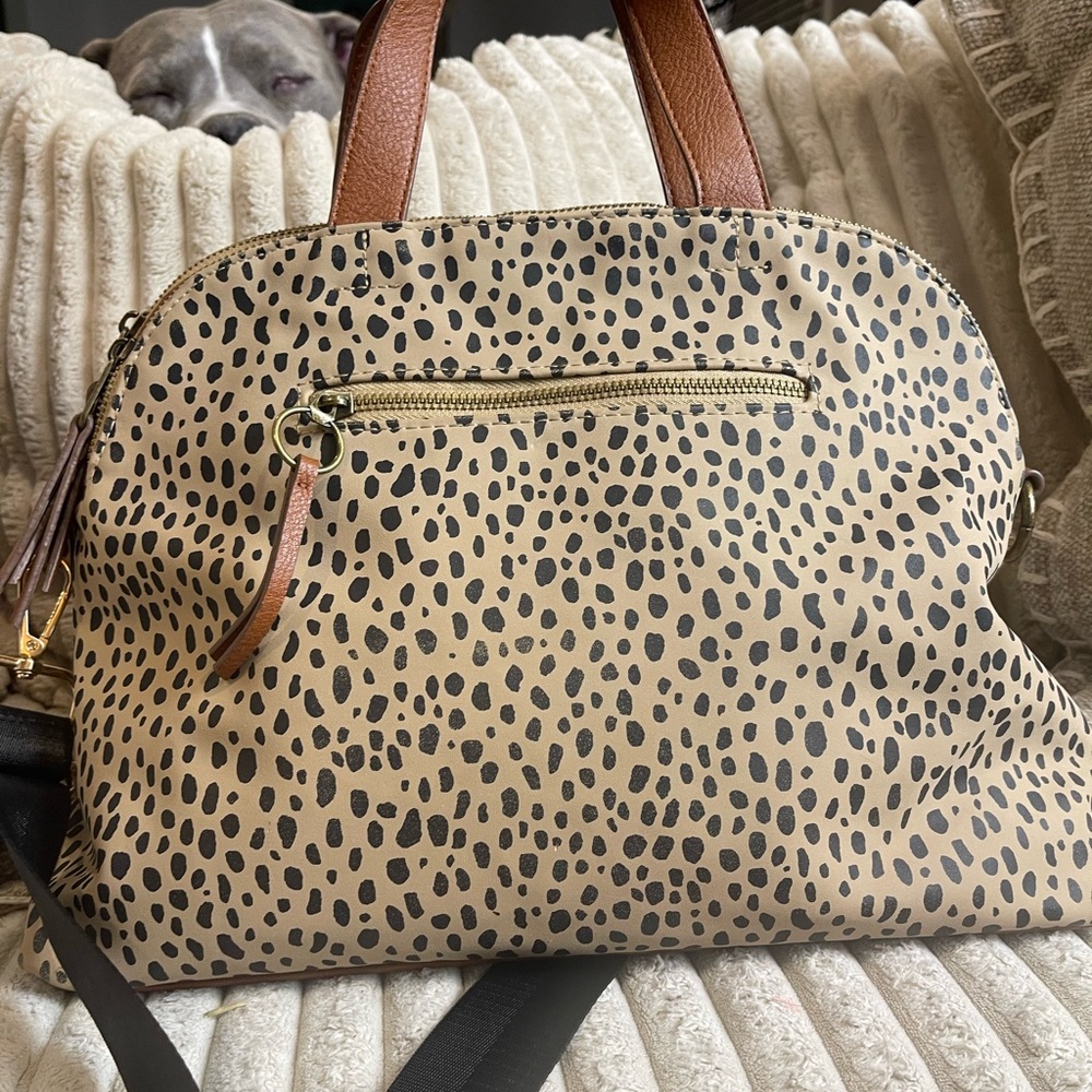 Universal Thread Leopard Print Tote with Brown Handles crossbody purse - Picture 2 of 9